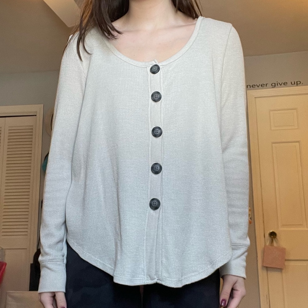 Hollister Waffle Buttoned Sweater